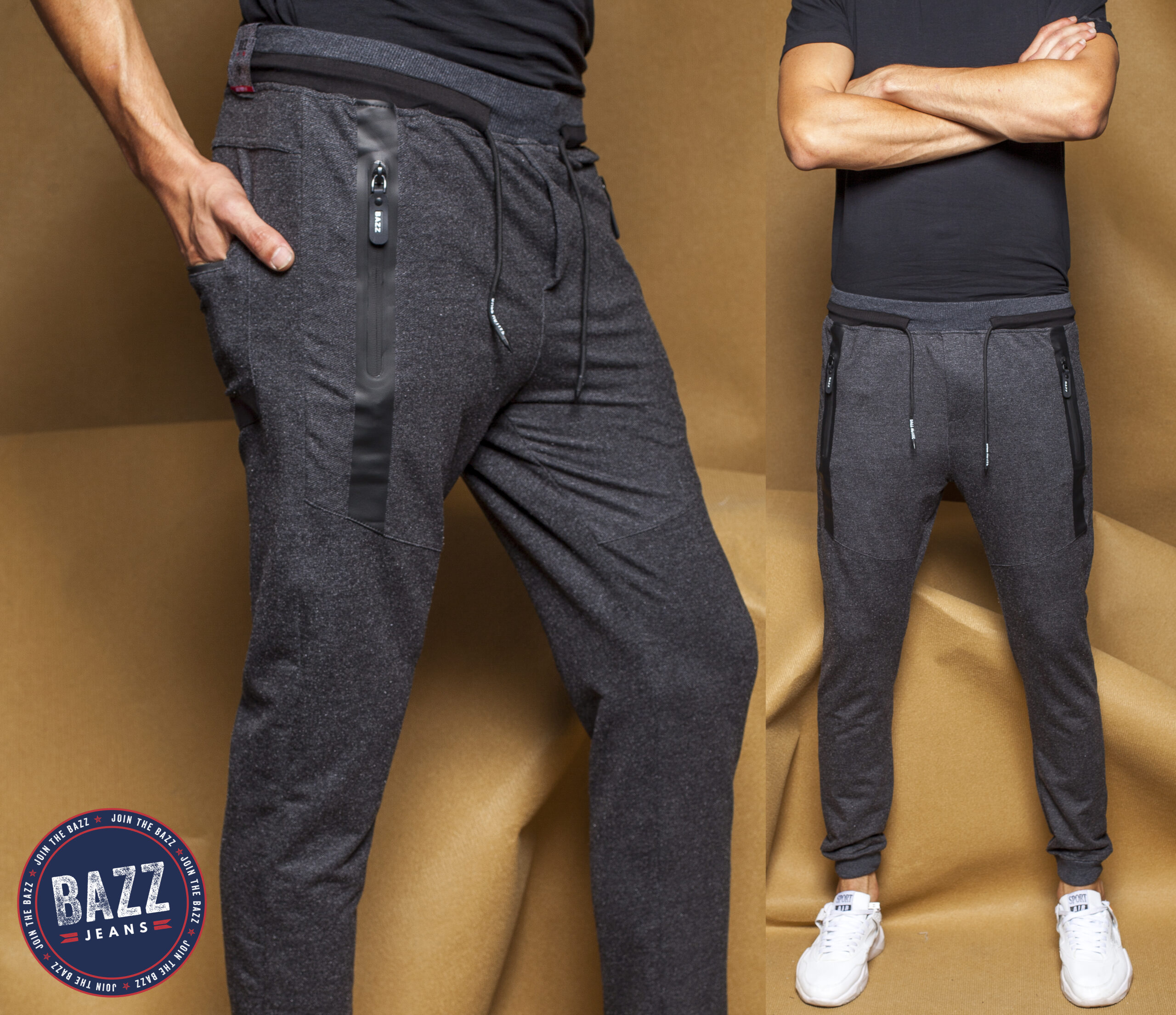 מכנס פוטר אפור כהה