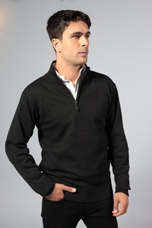 סריג 1/4 רוכסן שחור