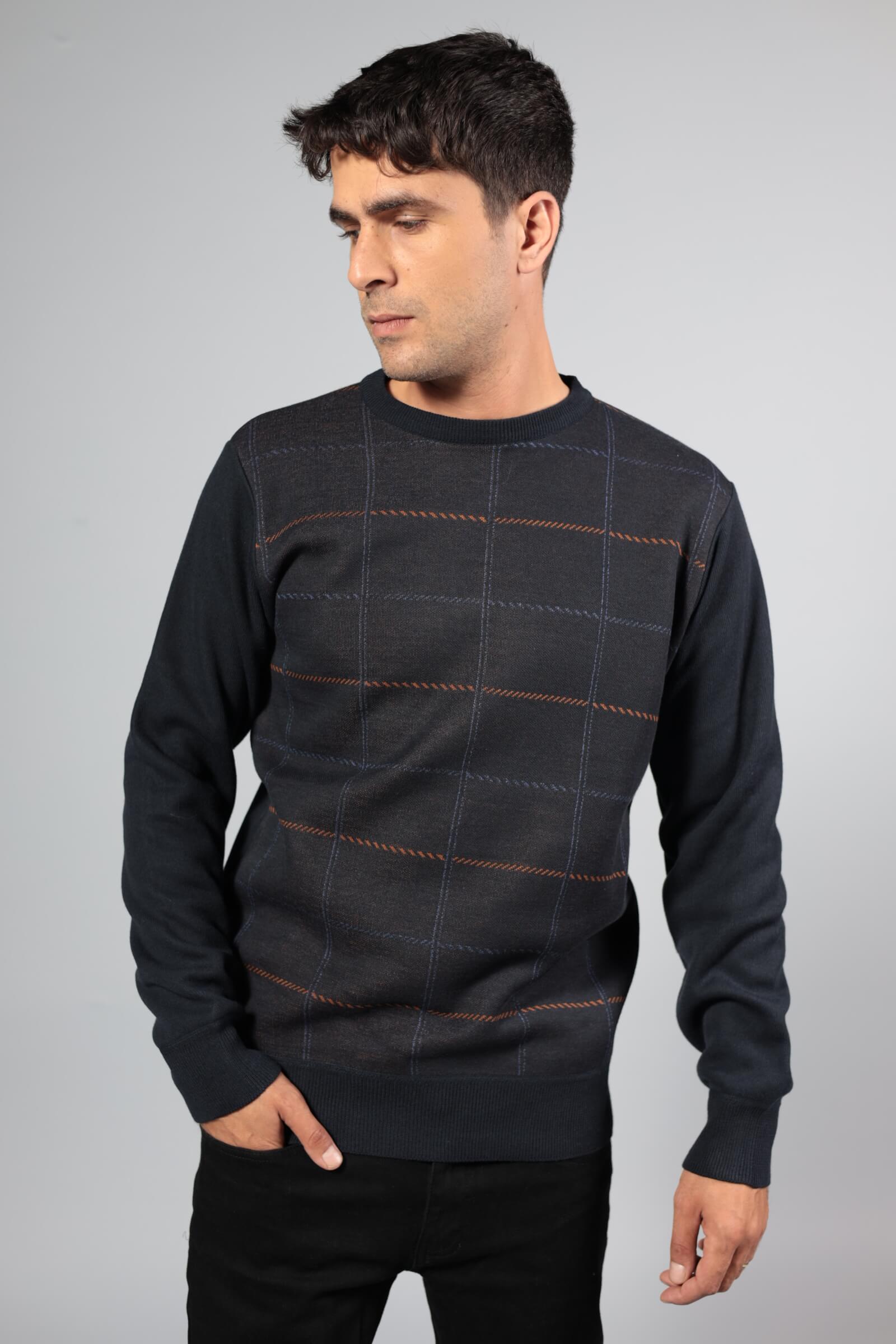 סריג פליז ריבועים כחול