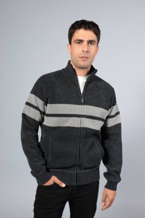 סריג פרווה פסים אפור