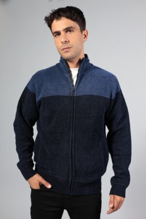 סריג פרווה משולב כחול