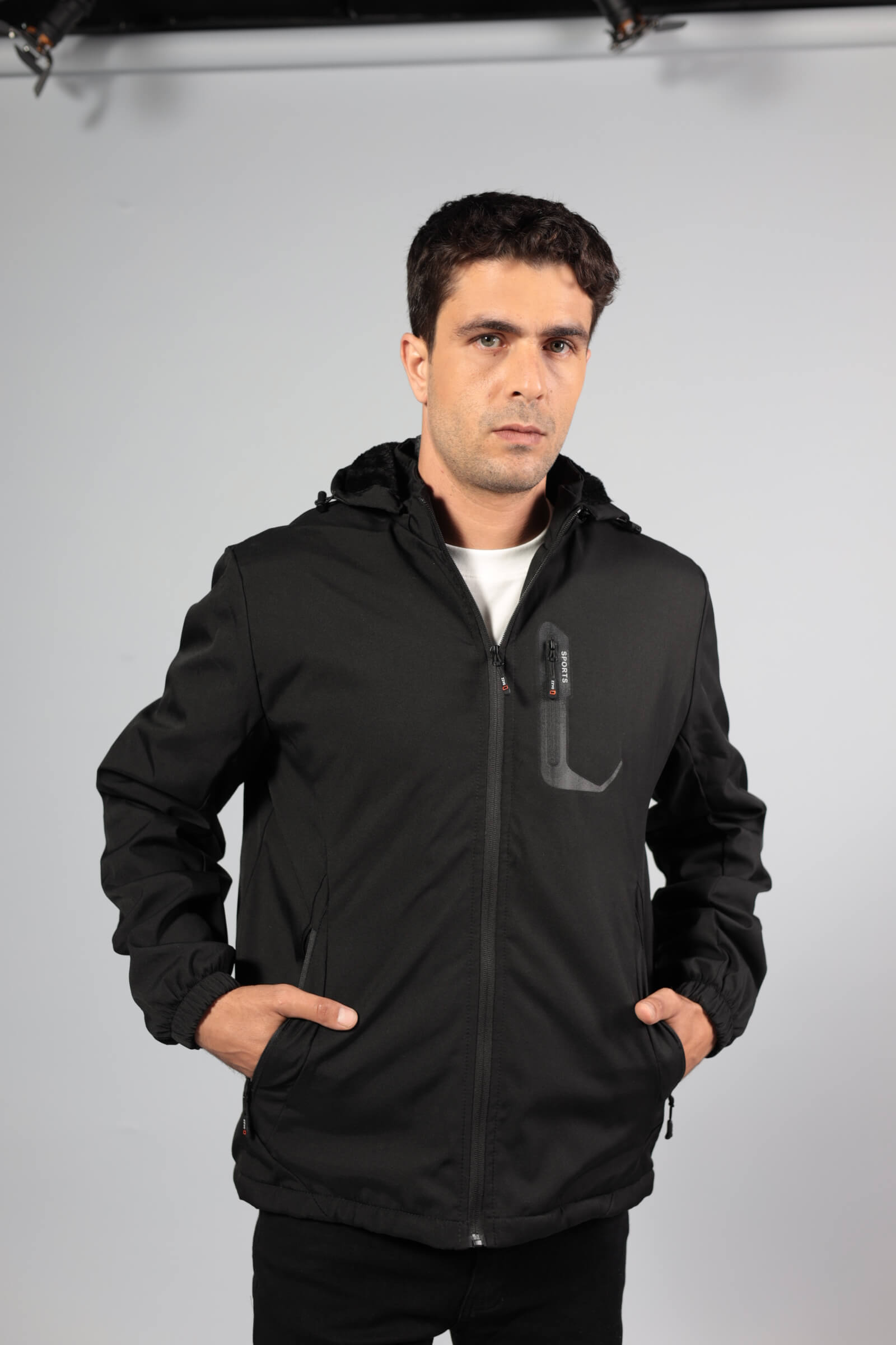 מעיל פרווה קפוצ'ון שחור