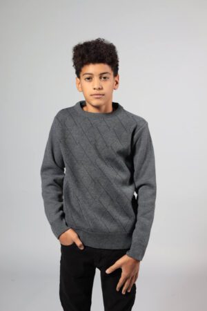 סריג פליז ילד אפור