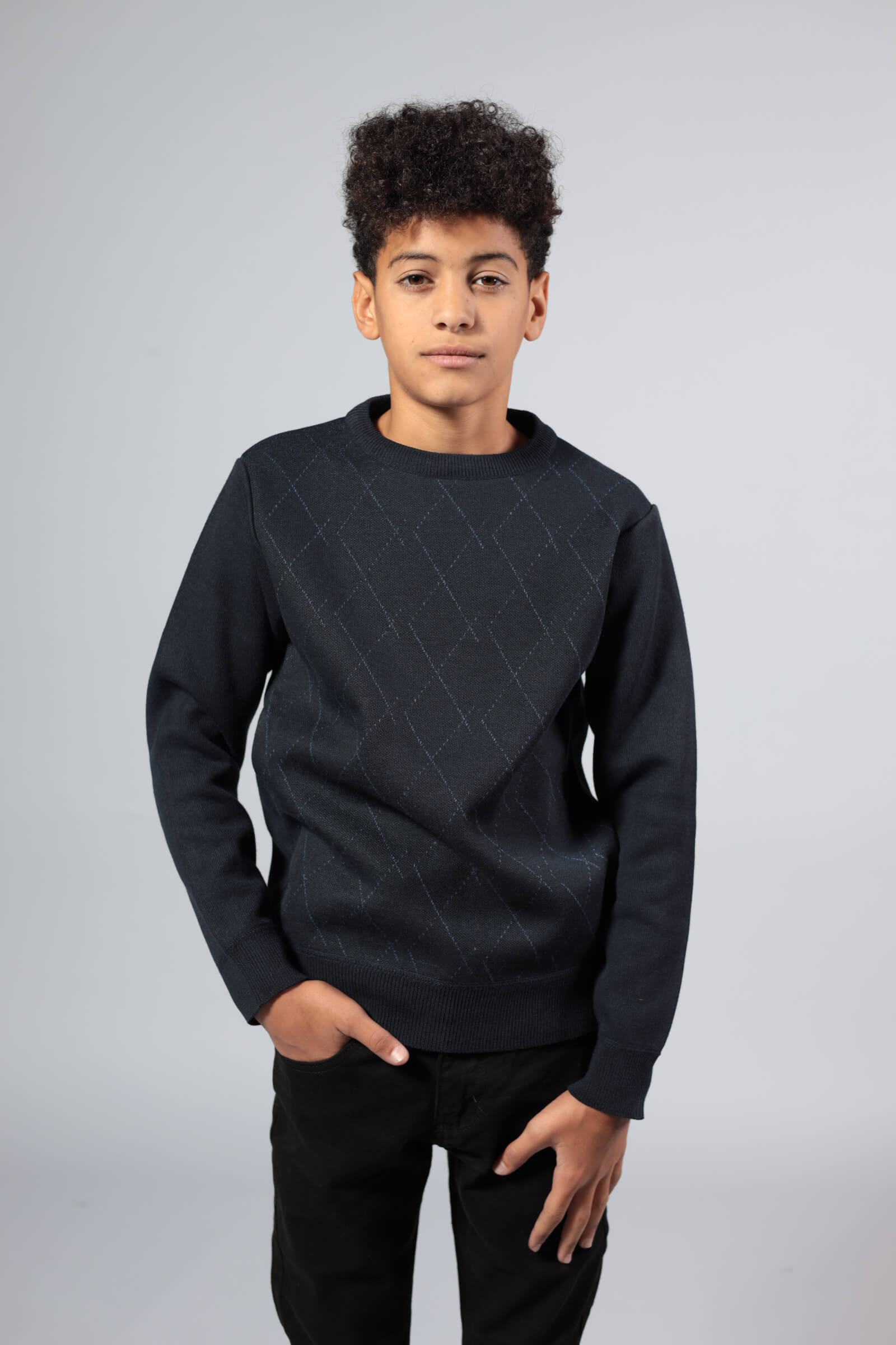 סריג פליז ילד כחול